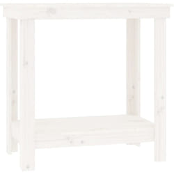 vidaXL Banc de travail Blanc 80x50x80 cm Bois de pin massif
