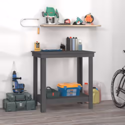 Ce banc de travail en bois est un supplément pratique à votre garage. Bois massif de pin : le bois de pin massif est un matér ...