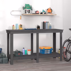 Ce banc de travail en bois est un supplément pratique à votre garage. Bois massif de pin : le bois de pin massif est un matér ...