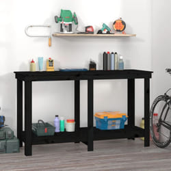 Vidaxl - Banc de travail Noir 140x50x80 cm Bois de pin massif