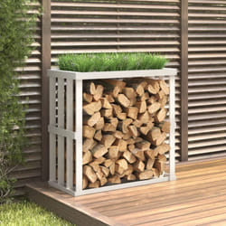 Vidaxl - Porte-bûches d'extérieur Blanc 108x52x106 cm Bois massif de pin