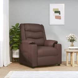 vidaXL Fauteuil inclinable électrique Marron Similicuir