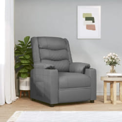 vidaXL Fauteuil inclinable électrique Gris Similicuir