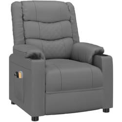 Vidaxl - Fauteuil de massage électrique Gris Similicuir