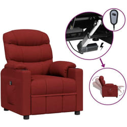 Fauteuil Inclinable Électrique Rouge Bordeaux Tissu Vidaxl