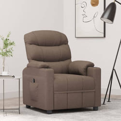 Vidaxl Fauteuil Inclinable Électrique Taupe Tissu