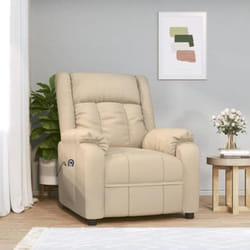 Fauteuil Inclinable Électrique Crème Tissu Vidaxl