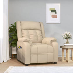 Vidaxl Fauteuil Électrique De Massage Crème Tissu