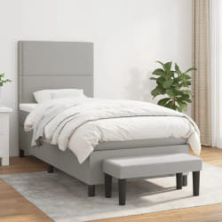 VIDAXL Sommier à lattes avec matelas - Gris clair 90x190 cm