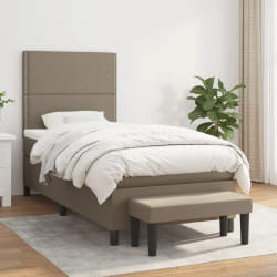 VIDAXL Sommier à lattes avec matelas - Taupe 90x190 cm tissu