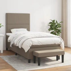 vidaXL Sommier à lattes avec matelas 90x200 cm - Taupe