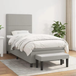 VIDAXL Sommier à lattes avec Matelas - Gris Clair 100x200 cm