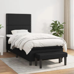 vidaXL Sommier à lattes avec matelas 100x200 cm - Noir