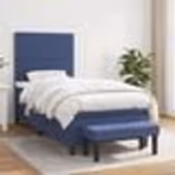 vidaXL Sommier à lattes de lit avec matelas Bleu 100x200 cm Tissu - 100 x 200 cm