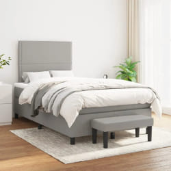 VIDAXL Sommier à lattes avec matelas - Gris clair Tissu
