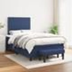 vidaXL Sommier à lattes de lit avec matelas Bleu 120x200 cm Tissu - 120 x 200 cm