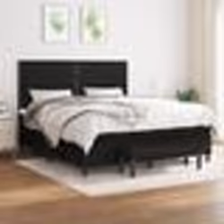 vidaXL Sommier à lattes de lit avec matelas Noir 160x200 cm Tissu - 160 x 200 cm