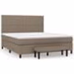 vidaXL Sommier à lattes de lit avec matelas Taupe 160x200 cm Tissu - 160 x 200 cm