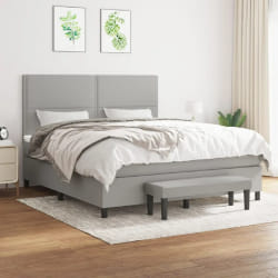 vidaXL Sommier 180x200 cm avec matelas - Gris clair