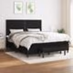 vidaXL Sommier à lattes de lit avec matelas Noir 180x200 cm Tissu - 180 x 200 cm