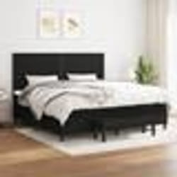 vidaXL Sommier à lattes de lit avec matelas Noir 200x200 cm Tissu - 200 x 200 cm