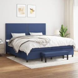 vidaXL Sommier à lattes avec matelas - Bleu 200x200 cm