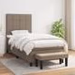 vidaXL Sommier à lattes de lit avec matelas Taupe 80x200 cm Tissu - 80 x 200 cm