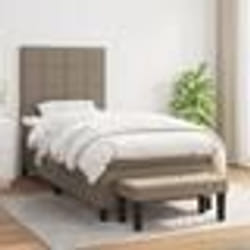 vidaXL Sommier à lattes de lit avec matelas Taupe 80x200 cm Tissu - 80 x 200 cm