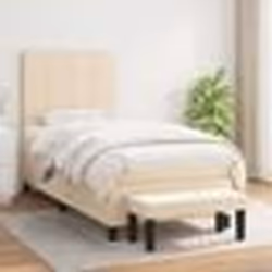 vidaXL Sommier à lattes de lit avec matelas Crème 80x200 cm Tissu - 80 x 200 cm