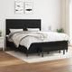 vidaXL Sommier à lattes de lit avec matelas Noir 160x200 cm Tissu - 160 x 200 cm