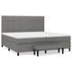 vidaXL Sommier à lattes de lit avec matelas Gris foncé 200x200cm Tissu - 200 x 200 cm