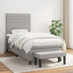vidaXL Sommier à lattes avec matelas 80x200 cm - Gris clair