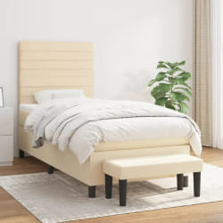 VIDAXL Sommier à lattes avec matelas crème 90x190 cm