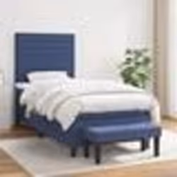 vidaXL Sommier à lattes de lit avec matelas Bleu 90x190 cm Tissu - 90 x 190 cm