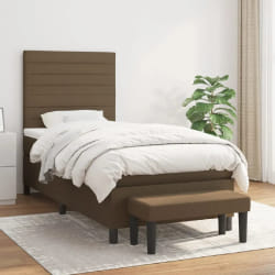 vidaXL Sommier à lattes de lit avec matelas Marron foncé 90x200 cm - 90 x 200 cm