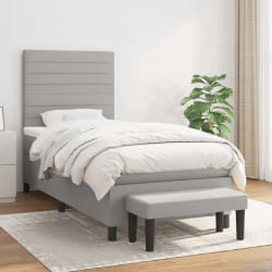 VIDAXL Sommier à lattes avec matelas - Gris clair 100x200 cm
