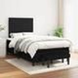 vidaXL Sommier à lattes de lit avec matelas Noir 120x200 cm Tissu - 120 x 200 cm