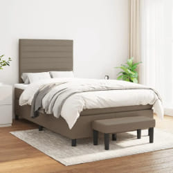 vidaXL Sommier à lattes avec matelas - Taupe