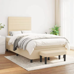 vidaXL Sommier à lattes et matelas - Crème