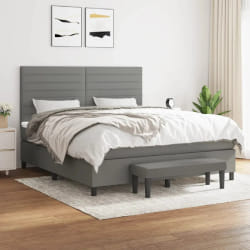 VIDAXL Sommier à lattes de lit avec matelas - Gris foncé