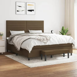 vidaXL Sommier à lattes avec matelas 160x200 cm - Marron foncé