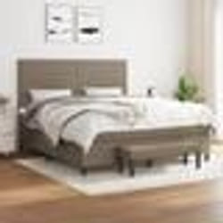 vidaXL Sommier à lattes de lit avec matelas Taupe 160x200 cm Tissu - 160 x 200 cm