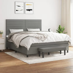 vidaXL Lit avec matelas - Gris foncé - 180x200 cm