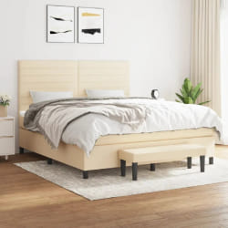 VIDAXL Lit avec Matelas Crème 180x200 cm