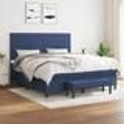 vidaXL Sommier à lattes de lit avec matelas Bleu 180x200 cm Tissu - 180 x 200 cm