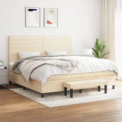 vidaXL Sommier à lattes avec matelas 200x200 cm - Crème