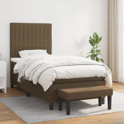 vidaXL Sommier à lattes de lit avec matelas Marron foncé 80x200 cm - 80 x 200 cm