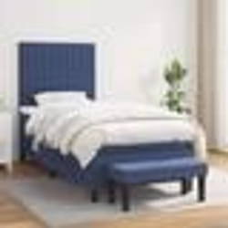 vidaXL Sommier à lattes de lit avec matelas Bleu 80x200 cm Tissu - 80 x 200 cm