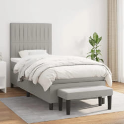 vidaXL Sommier & matelas - 90x190 cm - Gris clair