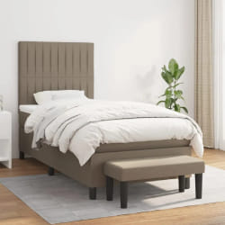 VIDAXL Taupe Lit Sommier à Lattes avec Matelas 90x190 cm
